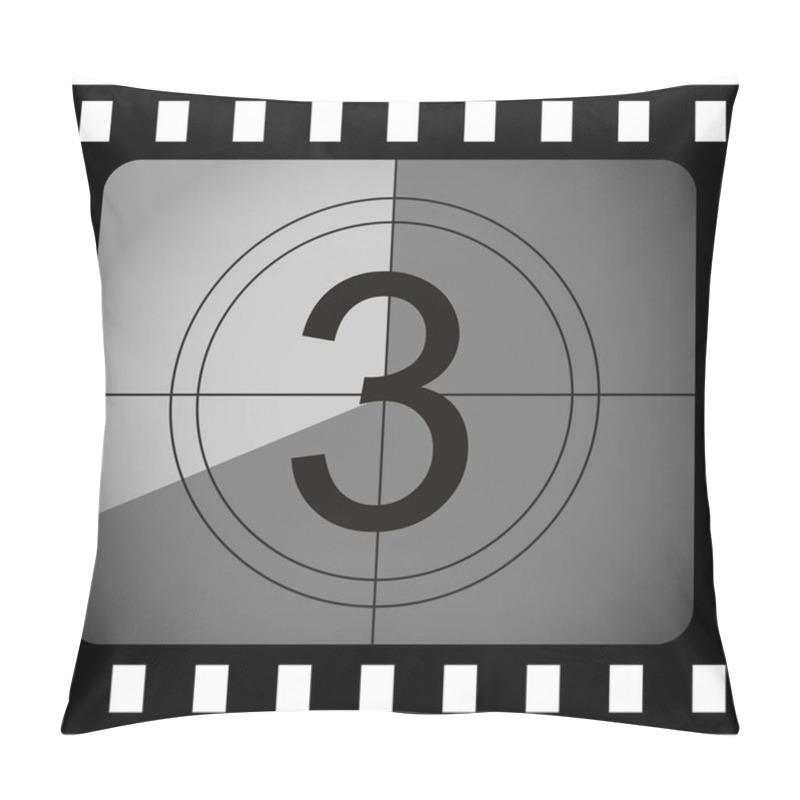 Personality  Three Number At Film Strip Countdown, Simply Vector Illustration    Pillow Covers