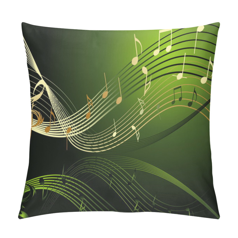 Personality  Music Notes On Green Pillow Covers