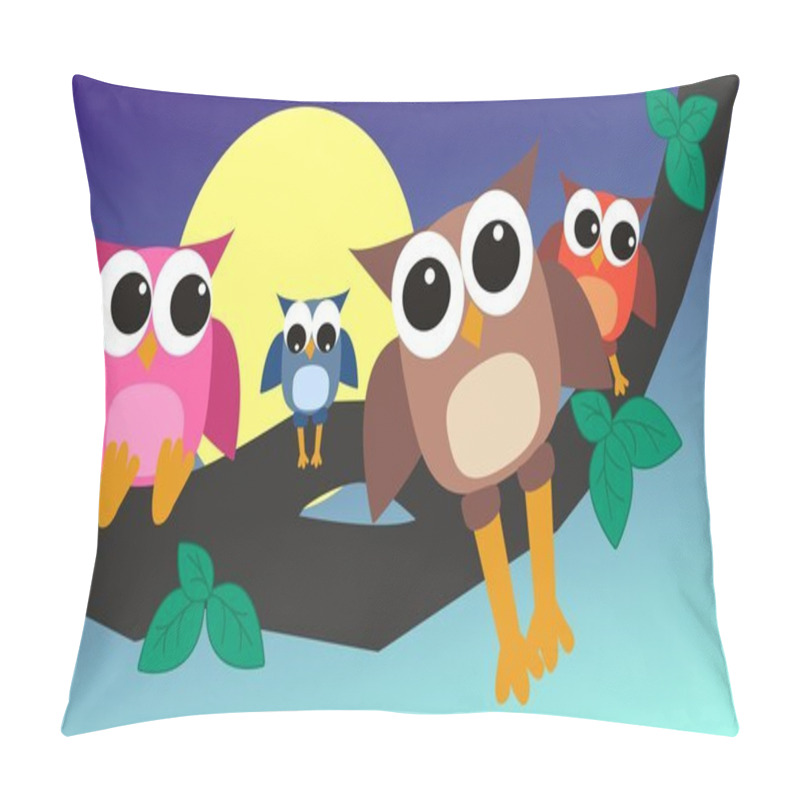 Personality  Owl Family Pillow Covers