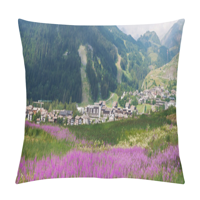 Personality  Panoramicr View Of La Thule On Summer, Small Town In Aosta Valley, Italy Pillow Covers