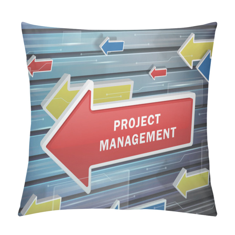 Personality  Moving Red Arrow Of Project Management Words  Pillow Covers