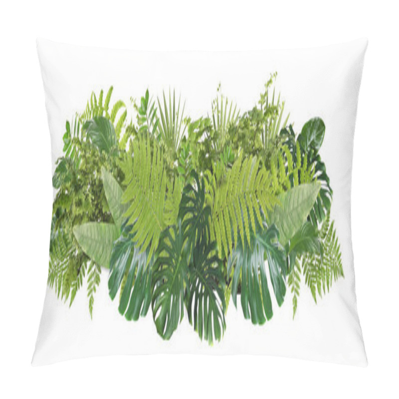 Personality  Beautiful Composition With Fern And Other Tropical Leaves On White Background. Banner Design Pillow Covers