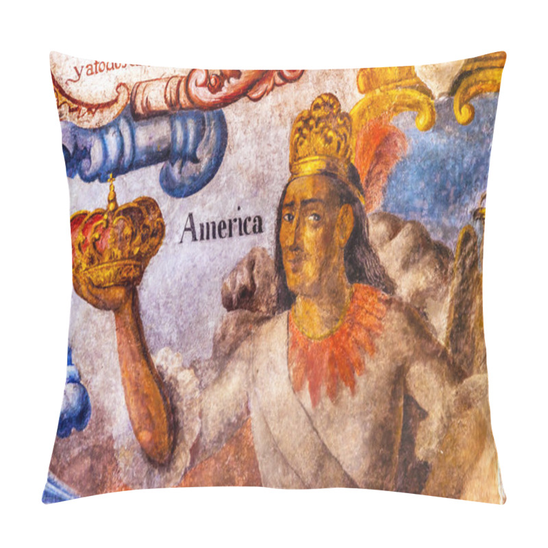 Personality  Mexican Indian Crown Fresco Sanctuary Of Jesus Atotonilco Mexico Pillow Covers