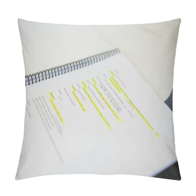 Personality  A Script Of A Play Underlined In Yellow Marker Pillow Covers