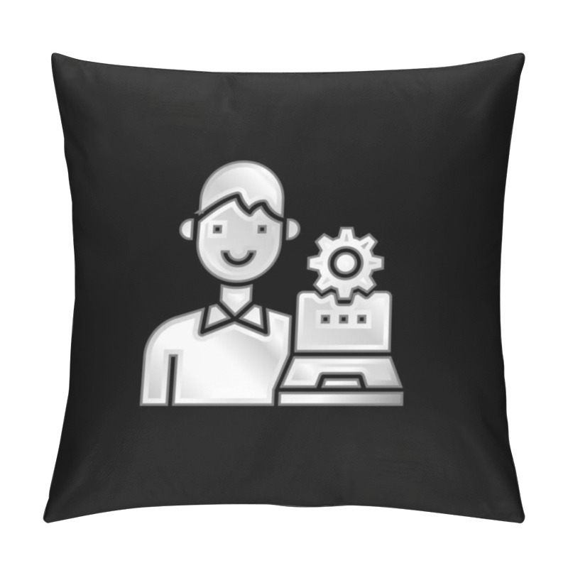 Personality  Admin Silver Plated Metallic Icon Pillow Covers