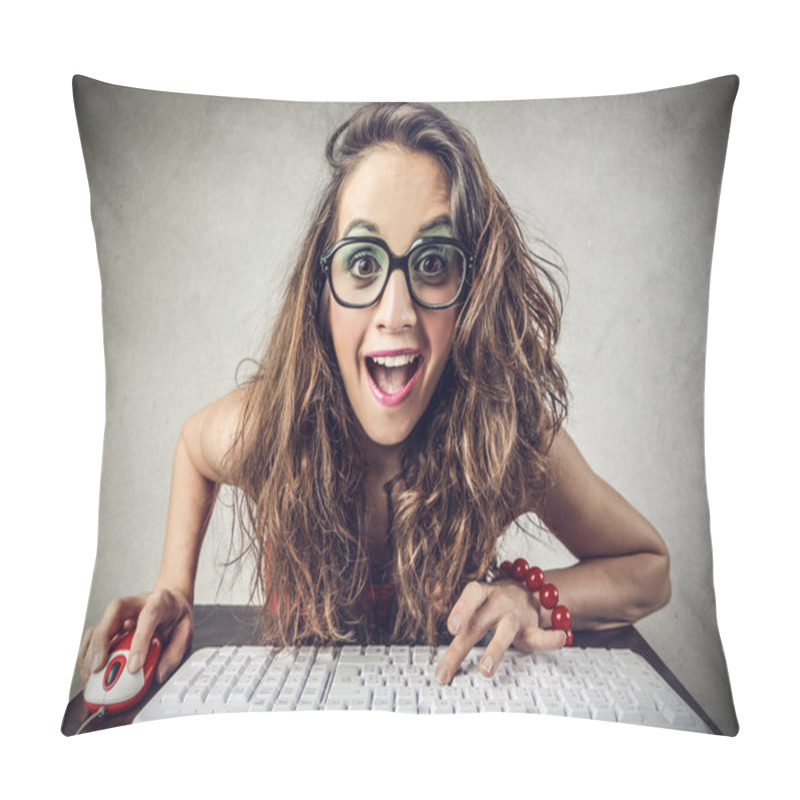 Personality  Pretty But Busy Fashion Girl Pillow Covers