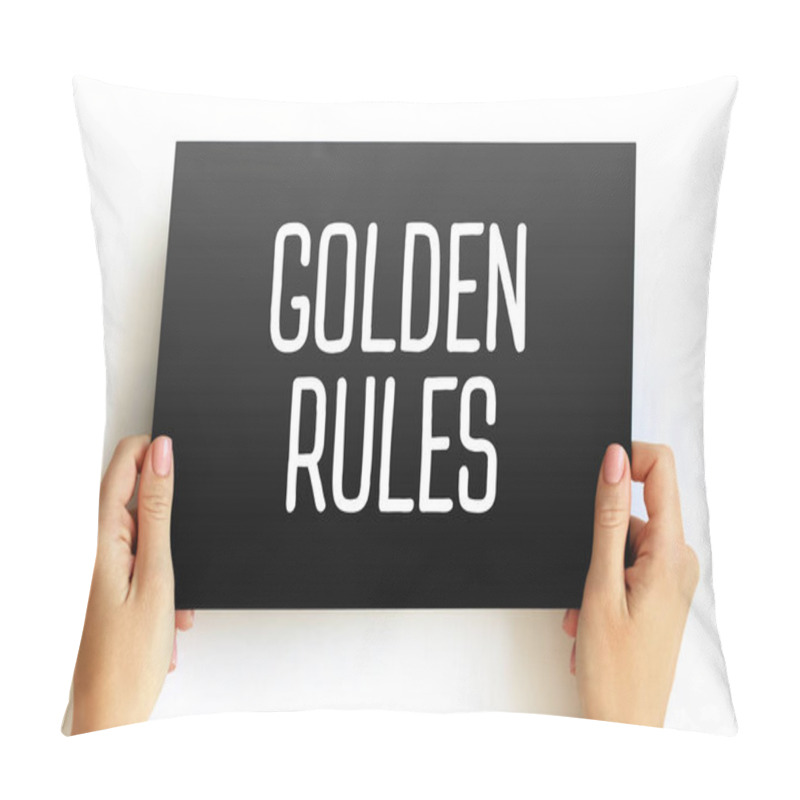 Personality  Golden Rules Text On Card, Concept Background Pillow Covers