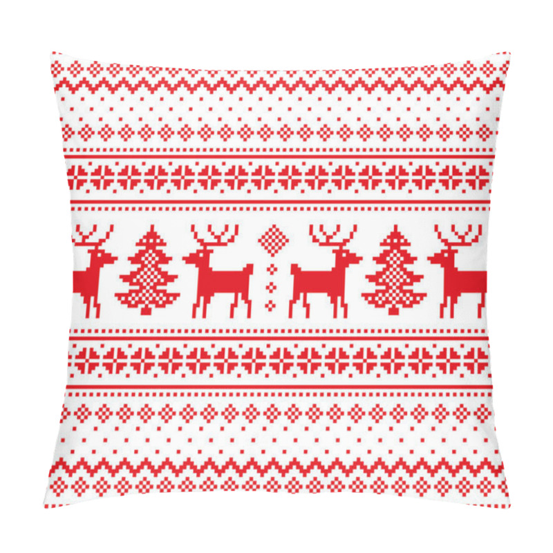 Personality  New Year's Christmas Pattern Pixel Vector Illustration. Pillow Covers