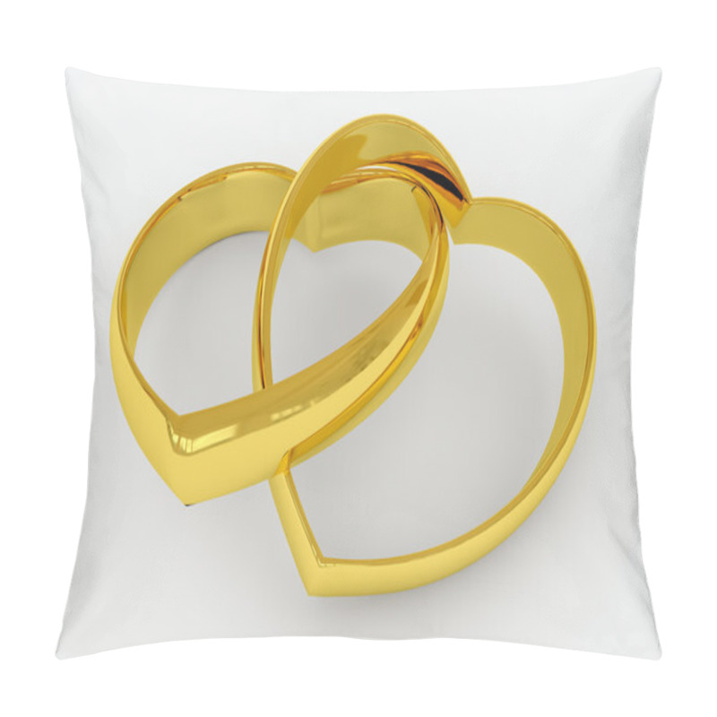 Personality  Heart Shaped Gold Wedding Rings Pillow Covers