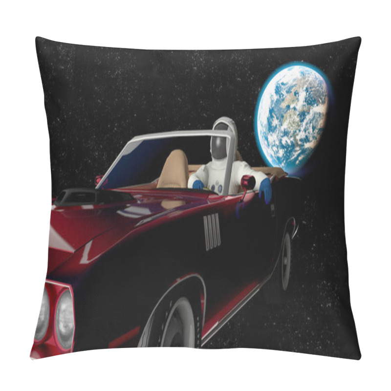 Personality  The Car Image In Space 3D Illustration Pillow Covers