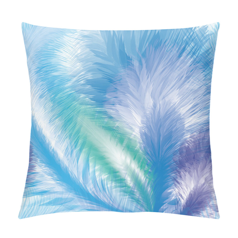 Personality  Blue Feathers Seamless Pattern Pillow Covers