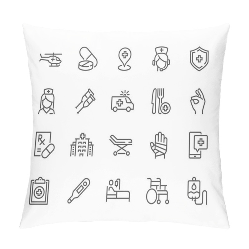 Personality  Line Medical Assistance Icons Pillow Covers