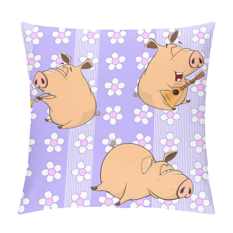 Personality  Funny Cartoon Pigs Pillow Covers