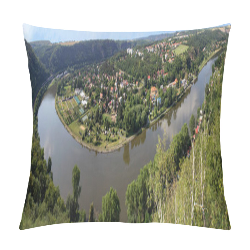 Personality  Panoramatic View From Hill Rivnac To Vltava Meander Pillow Covers