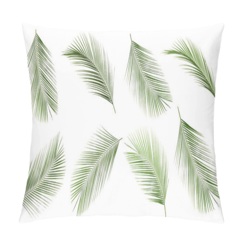 Personality  Set Of Tropical Leaves On White Background Pillow Covers