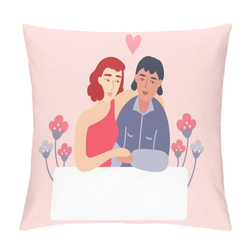 Personality  Happy Friendship Day Flat Vector Art Illustration Pillow Covers