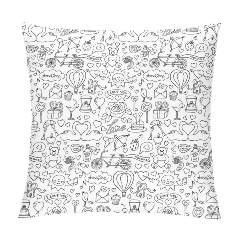 Personality  Hand Drawn Love Seamless Pattern Pillow Covers