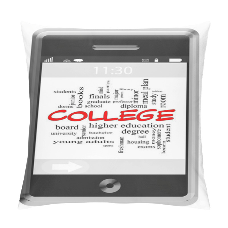 Personality  College Word Cloud Concept On Touchscreen Phone Pillow Covers