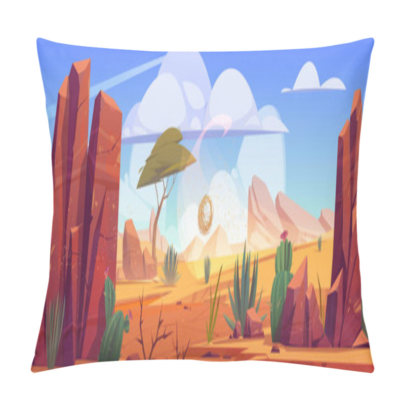 Personality  Desert Africa Natural Background With Tumbleweed Pillow Covers