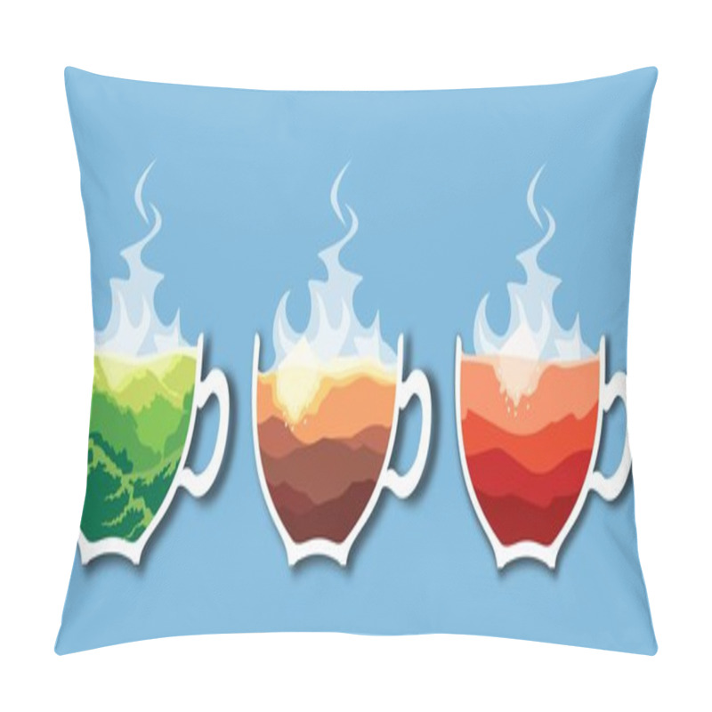 Personality  Collection Of The First Mug Of Tea Abstraction  Pillow Covers