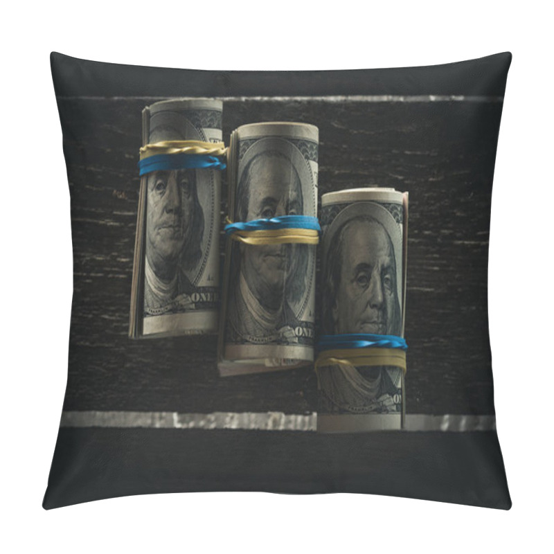 Personality  Dollar Banknotes In Rolls Pillow Covers