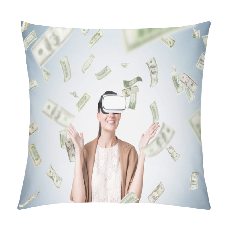 Personality  Woman In Vr Glasses Under Dollar Rain Pillow Covers