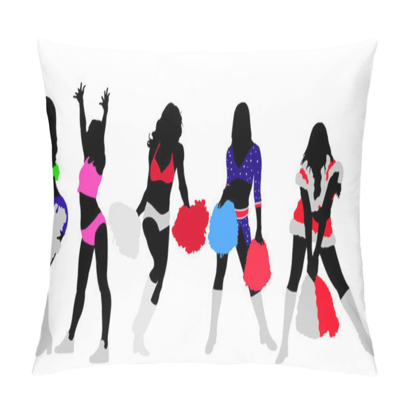 Personality  Cheerleaders Vector Silhouettes Pillow Covers