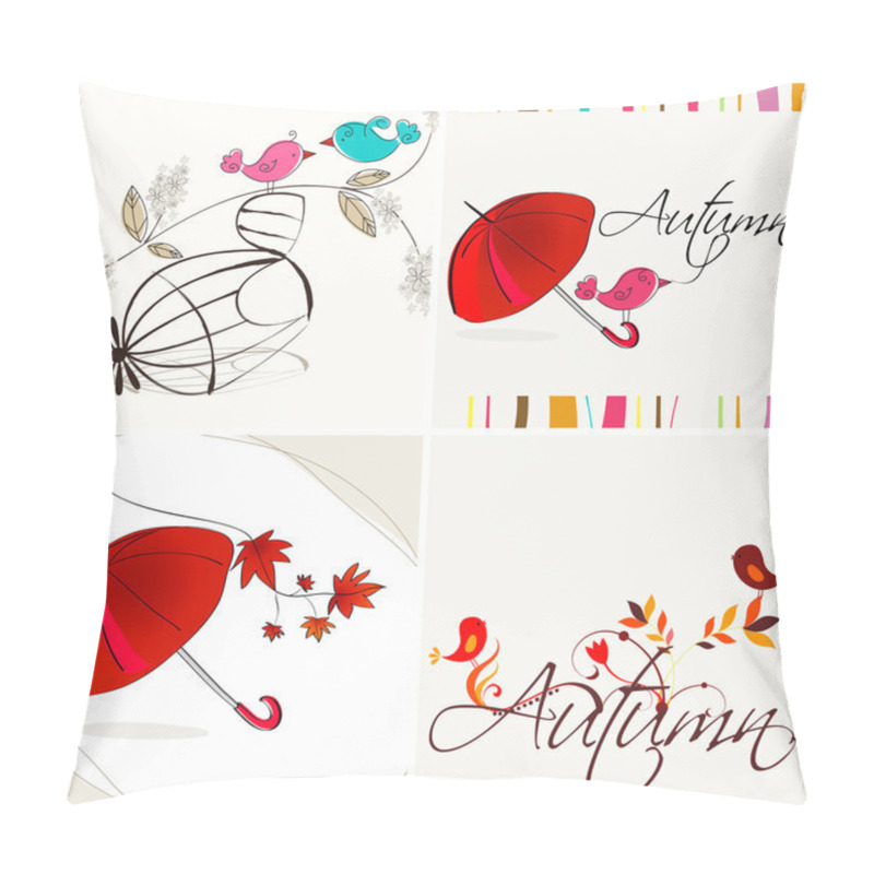 Personality  Set Of Cute Autumn Illustrations Pillow Covers