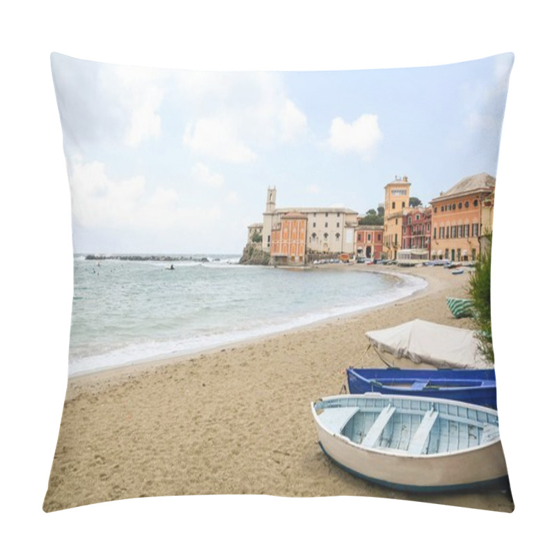 Personality  Sestri Levante On The Italian Riviera, Liguria: View Of Historic Old Town And Baia Del Silenzio Beach - Bay Of Silence, Italy Europe Pillow Covers