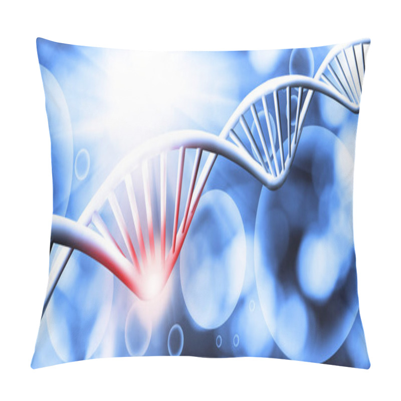 Personality  Abstract 3d Image Of Dna Chain On Blurred Background Pillow Covers