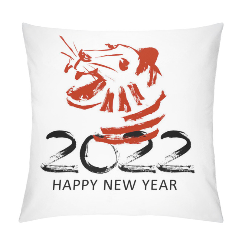 Personality  Greeting Card Design Template With Chinese Calligraphy For 2022 New Year Of The Tiger. Lunar New Year 2022. Zodiac Sign For Greetings Card, Invitation, Posters, Banners, Calendar Pillow Covers