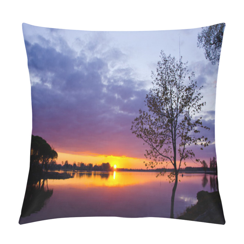 Personality  Beautiful Lake Sunset In Spring Time Pillow Covers