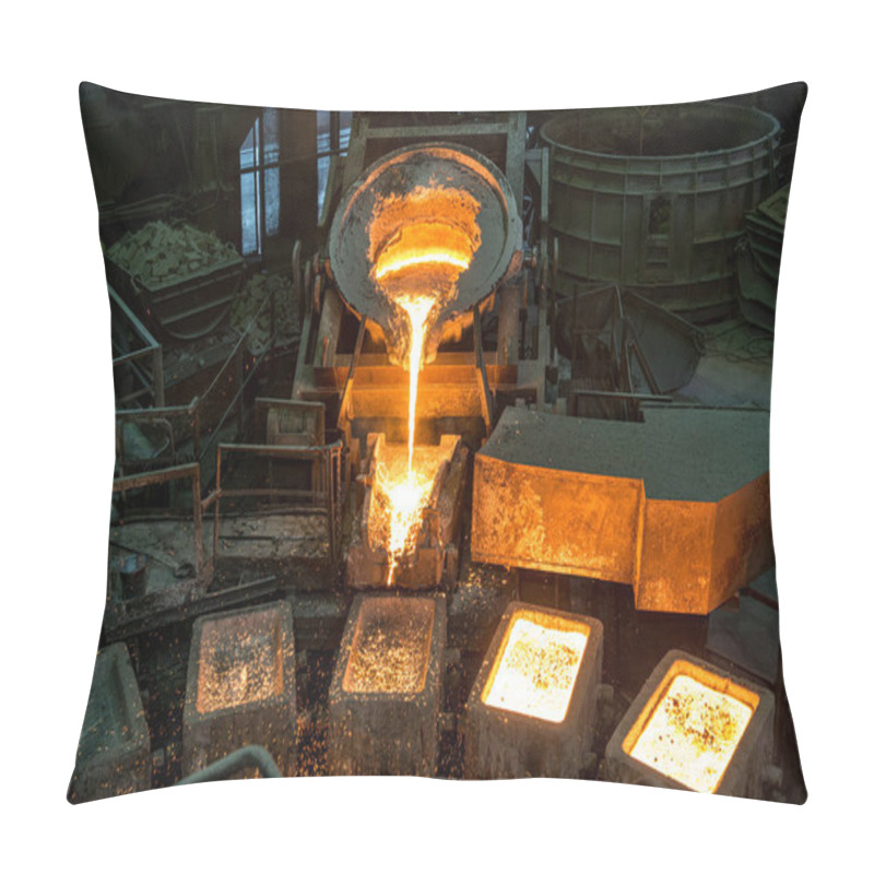 Personality  Tank Pours Liquid Metal In The Molds By Carousel Machine Pillow Covers