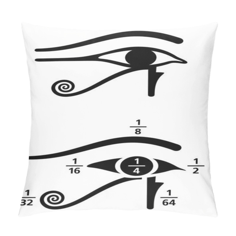 Personality  Eye Of Horus Fractions Values Black And White Pillow Covers