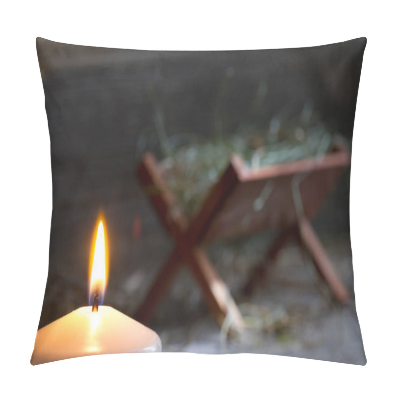 Personality  Manger Jesus And Light Of Hope Abstract Christmas Symbol Pillow Covers