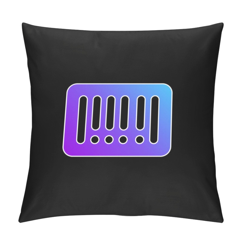 Personality  Bars Code Blue Gradient Vector Icon Pillow Covers