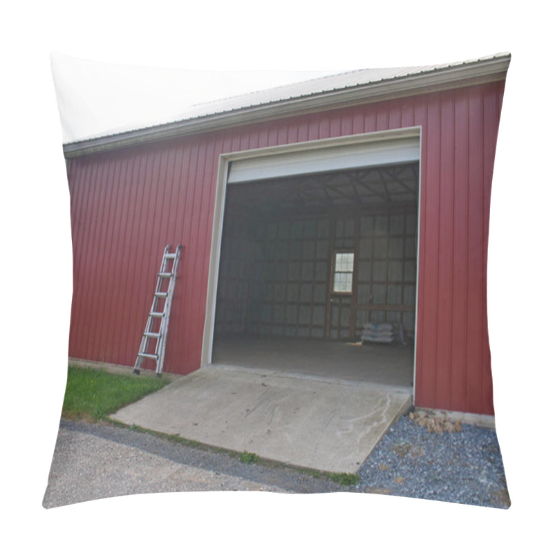 Personality  Empty Red Garage On Farm Pillow Covers