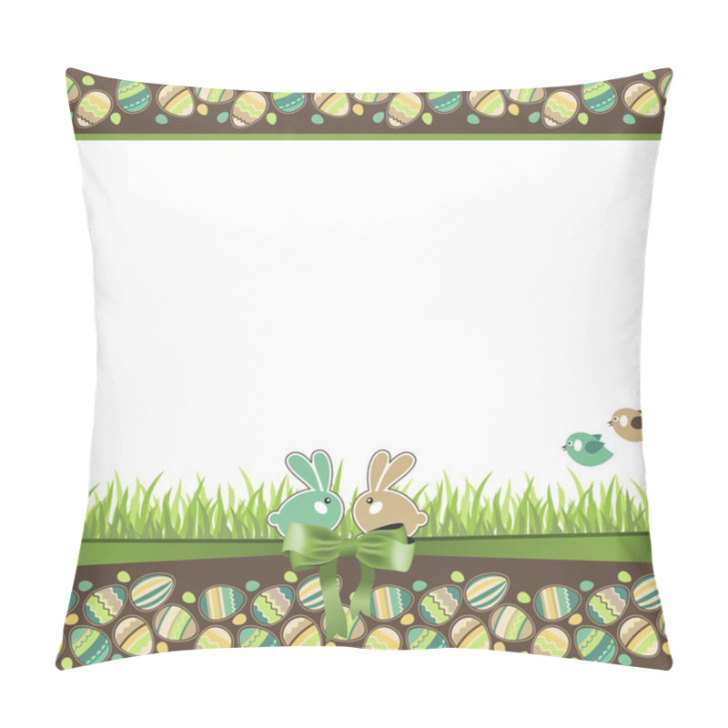 Personality  Easter Greeting Card With Eggs Pillow Covers