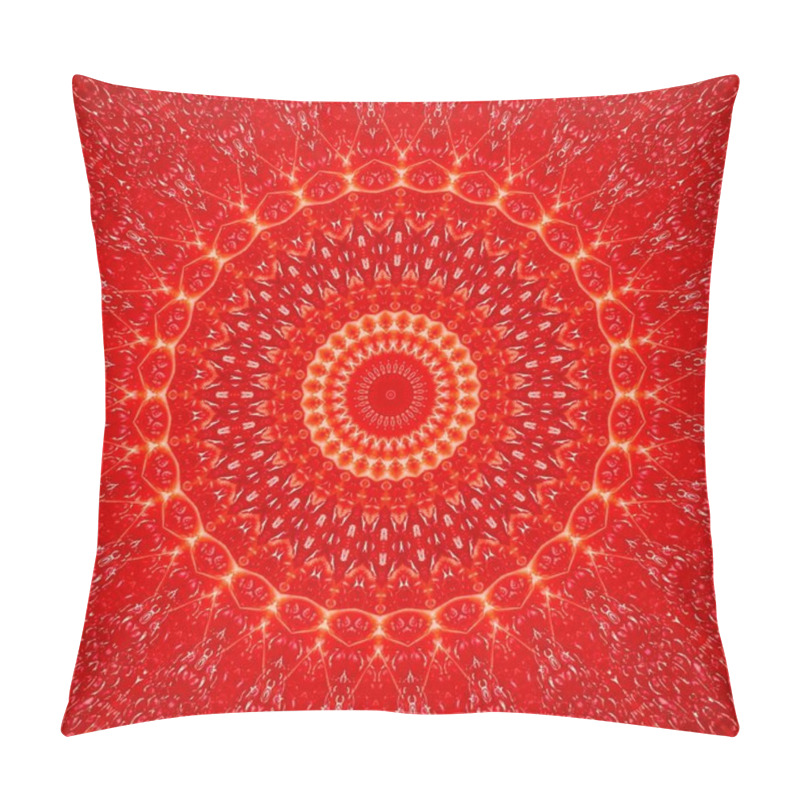 Personality  Pattern Background Abstract Red Kaleidoscope Design Illustration. Mosaic. Pillow Covers