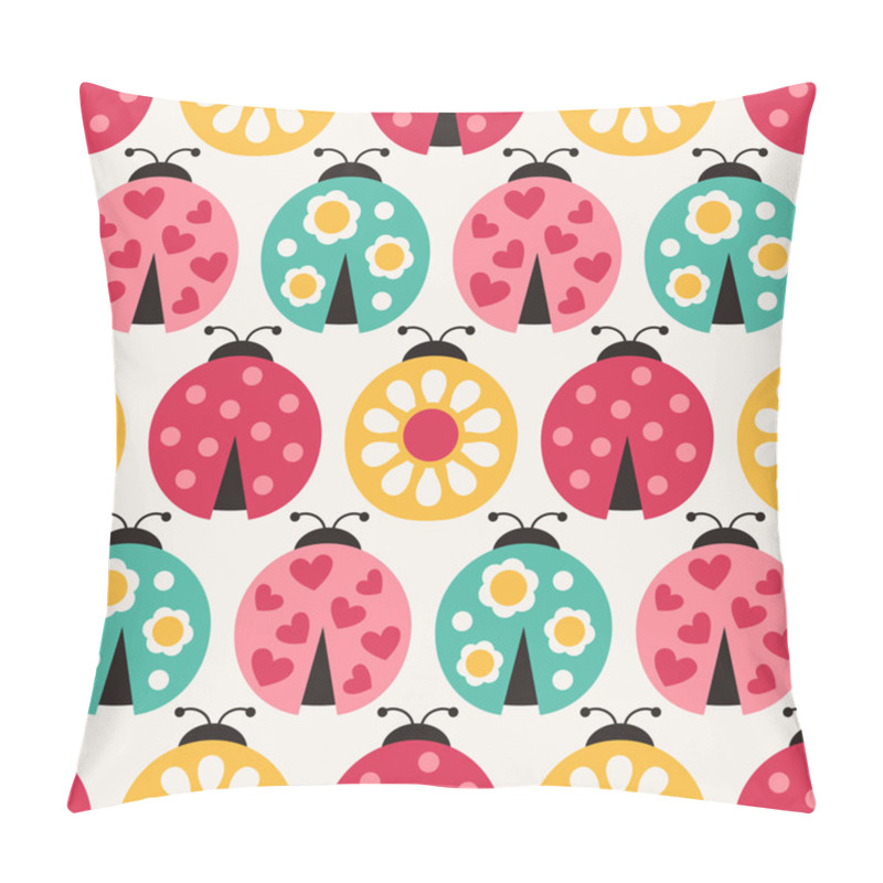 Personality  Seamless Ladybird Cartoon Pattern Pillow Covers