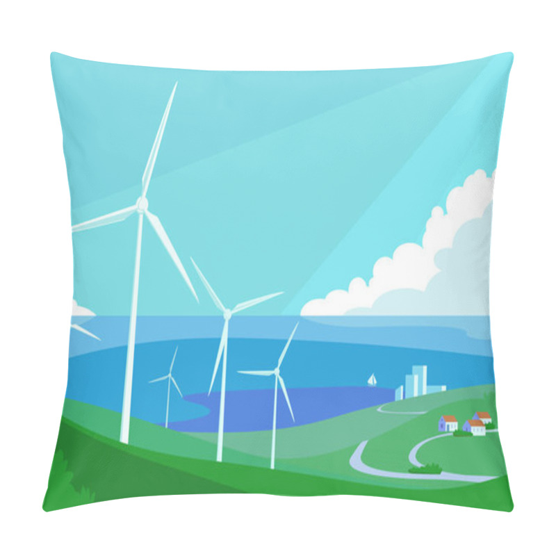 Personality  Alternative Energy Resource With Windmills Pillow Covers