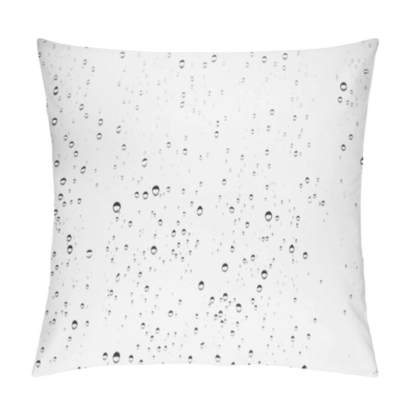 Personality  Dirty Window Glass With Drops Of Rain. Atmospheric Monochrome Light Background With Raindrops. Droplets And Stains Close Up. Detailed Transparent Texture In Macro With Copy Space. Rainy Weather. Pillow Covers