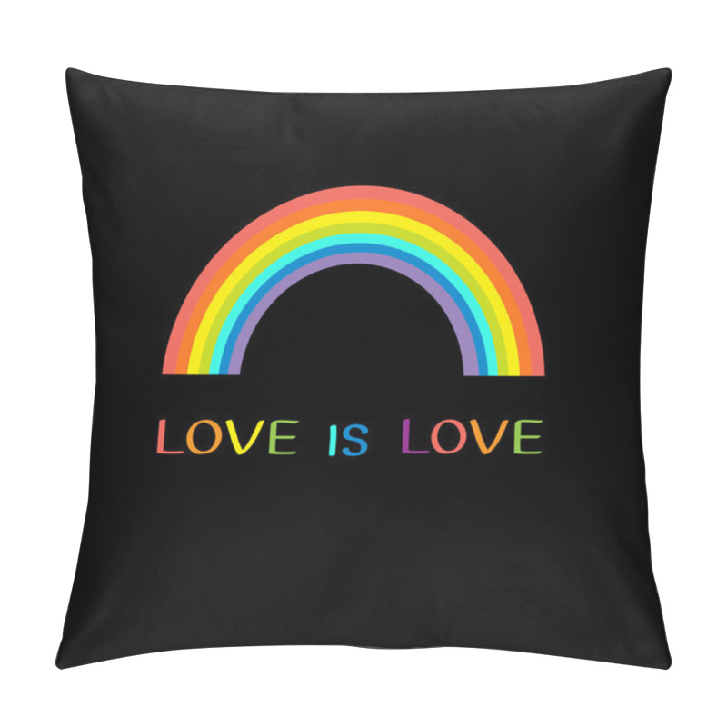 Personality  Rainbow On Black Background. Pillow Covers