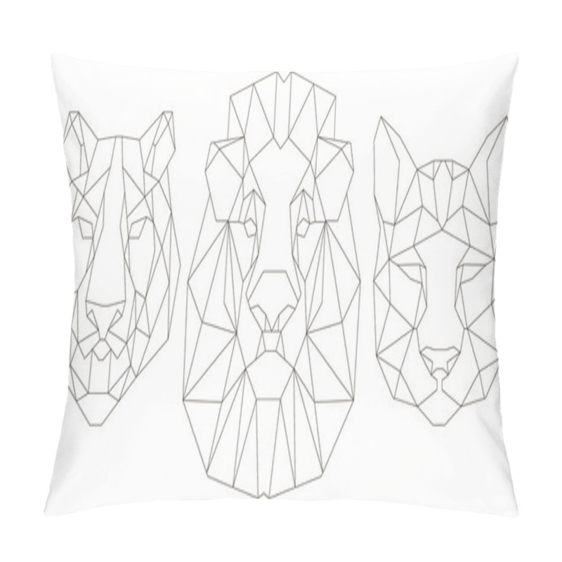 Personality  Front View Of Animal Head Triangular Icon Pillow Covers