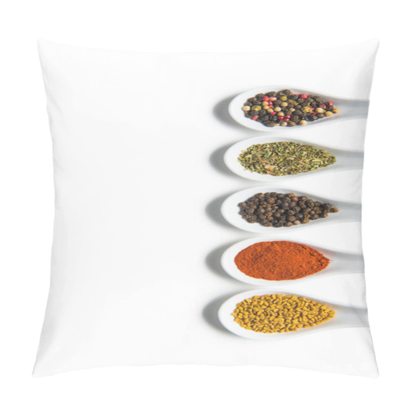 Personality  Various Spices In Spoons  Pillow Covers