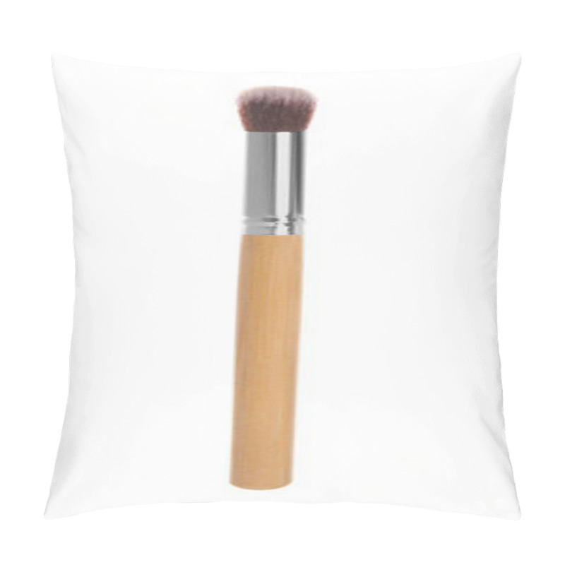 Personality  Makeup Brush With Wooden Handle Isolated On White Pillow Covers