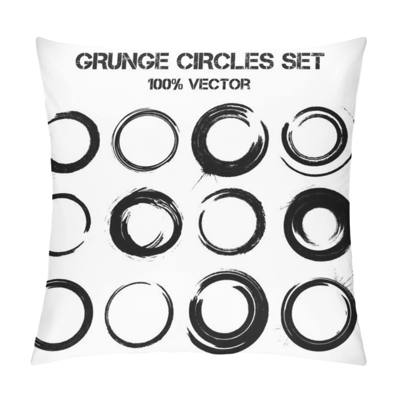 Personality  Set Of Vector Grunge Circles. Pillow Covers