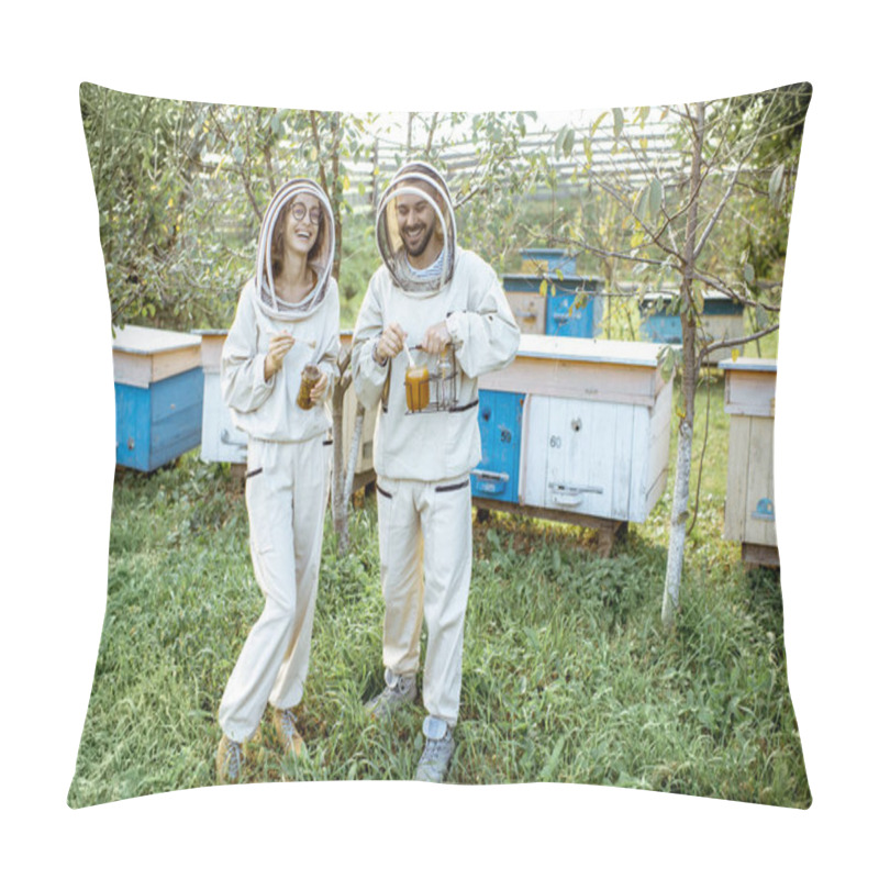 Personality  Beekeepers With Honey On The Apiary Pillow Covers