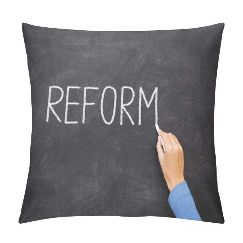 Personality  Reform Blackboard - Education Reform Pillow Covers