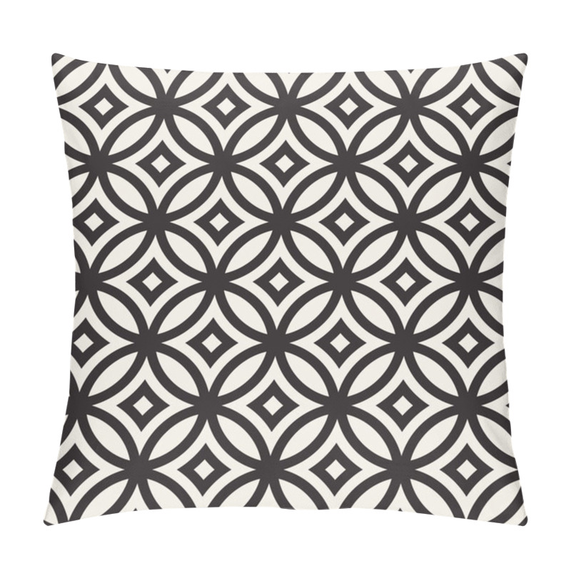 Personality  Vector Seamless Geometric Rounded Lines Pattern. Abstract Geometric Background Design Pillow Covers